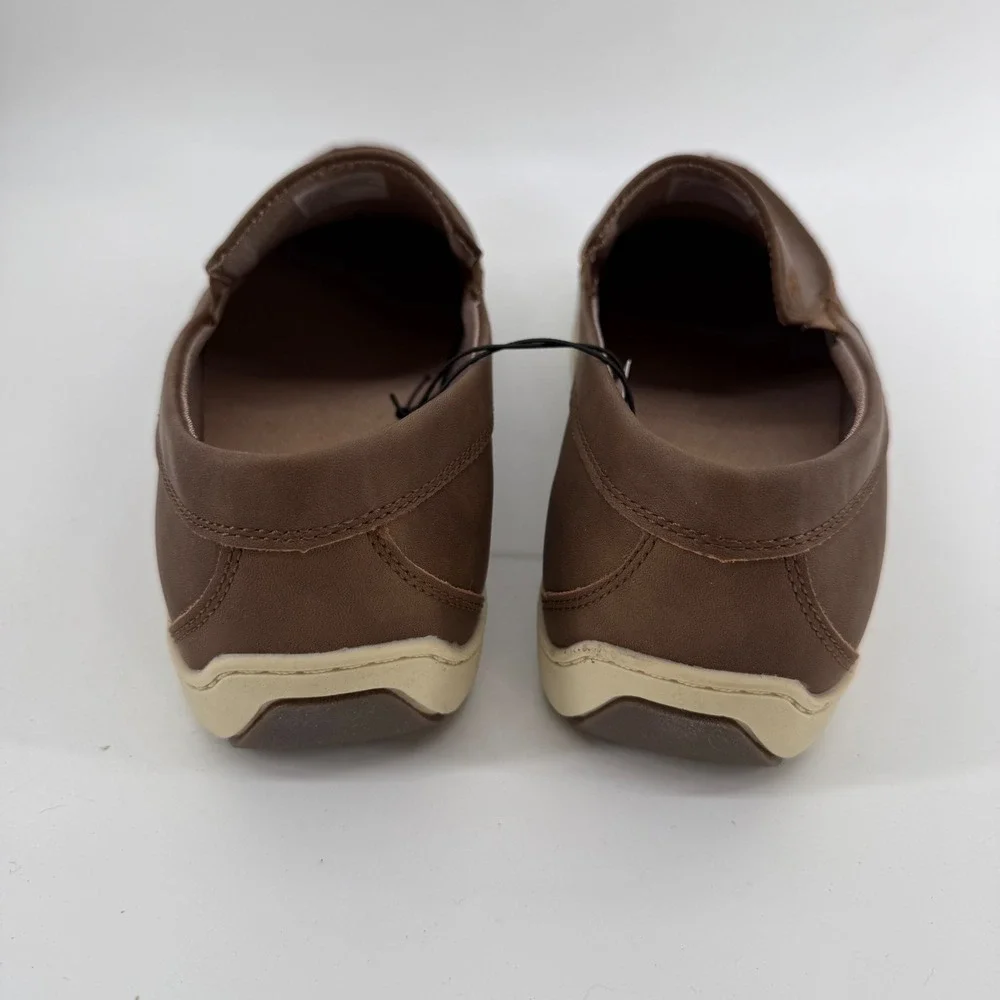 IZOD Seapoint Mens 13 Tan Brown Slip On Loafers Memory Foam Shoes‎ 1861593